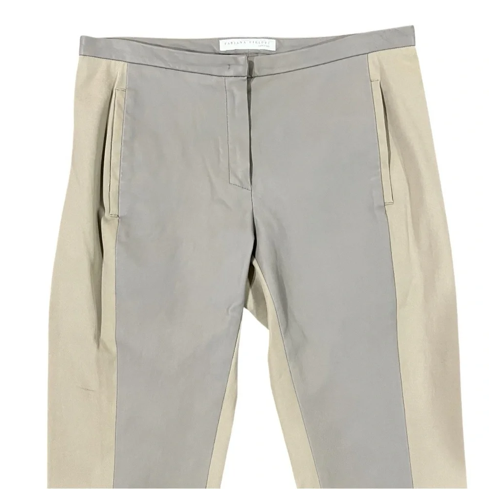 Fabiana Filippi Italian Quiet Luxury Cotton Leather Pants IT 40